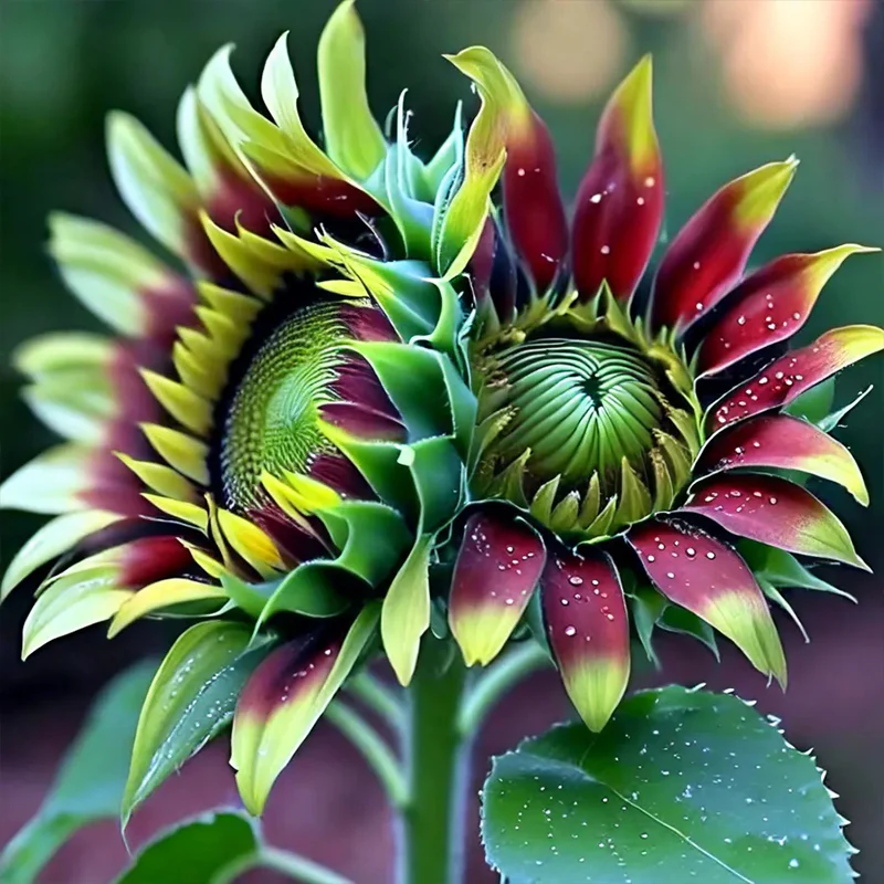Twin Red And Green Sunflower Seeds - Image 3